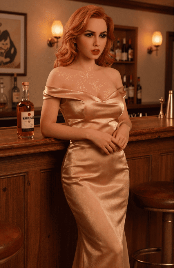 diana 166cm (5'5") 72 lbs (32.5kg) red hair tpe sex doll – tall western beauty in gold satin dress (us direct dispatch)
