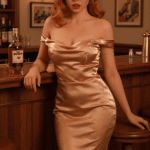 diana 166cm (5'5") 72 lbs (32.5kg) red hair tpe sex doll – tall western beauty in gold satin dress (us direct dispatch)