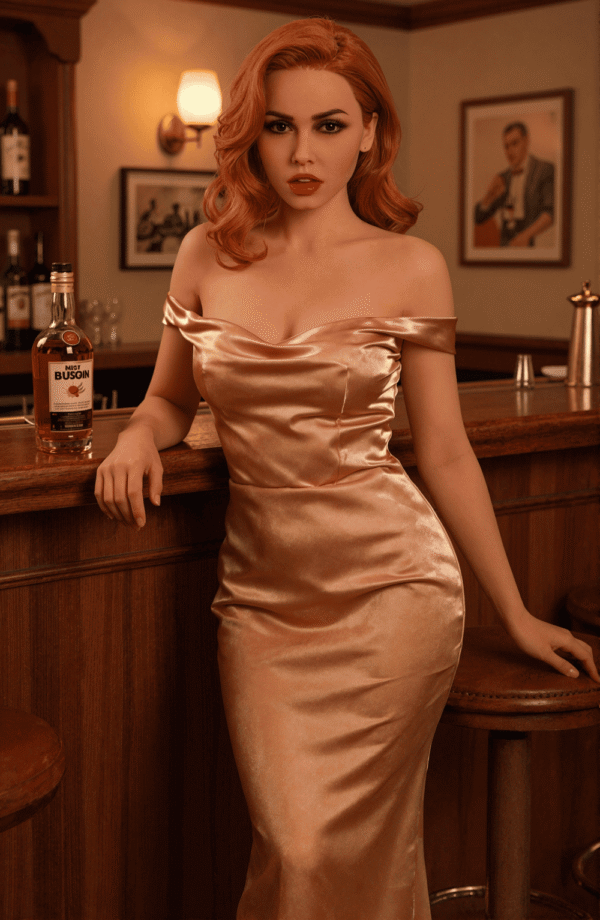 diana 166cm (5'5") 72 lbs (32.5kg) red hair tpe sex doll – tall western beauty in gold satin dress (us direct dispatch)