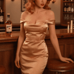 diana 166cm (5'5") 72 lbs (32.5kg) red hair tpe sex doll – tall western beauty in gold satin dress (us direct dispatch)