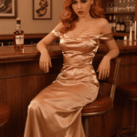 diana 166cm (5'5") 72 lbs (32.5kg) red hair tpe sex doll – tall western beauty in gold satin dress (us direct dispatch)