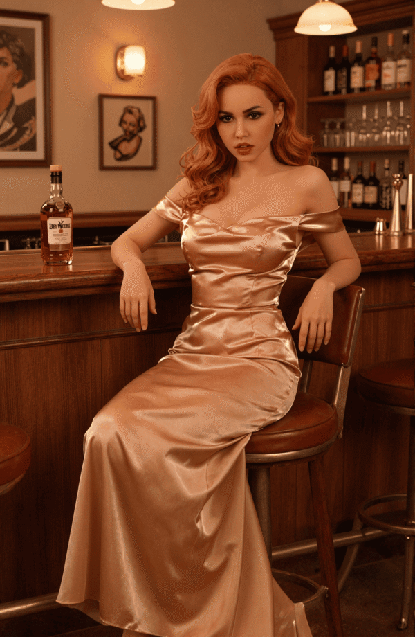 diana 166cm (5'5") 72 lbs (32.5kg) red hair tpe sex doll – tall western beauty in gold satin dress (us direct dispatch)