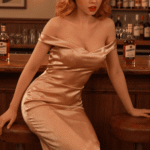 diana 166cm (5'5") 72 lbs (32.5kg) red hair tpe sex doll – tall western beauty in gold satin dress (us direct dispatch)