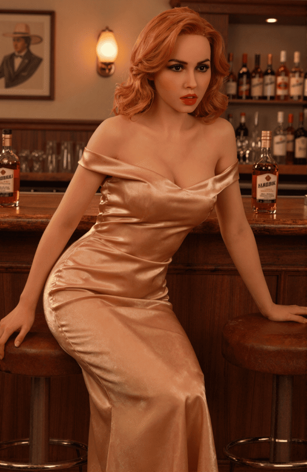 diana 166cm (5'5") 72 lbs (32.5kg) red hair tpe sex doll – tall western beauty in gold satin dress (us direct dispatch)