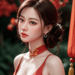 foxy 157cm (5'2") 70 lbs (32kg) brunette tpe sex doll – curvy asian beauty in red cheongsam qipao (eu direct dispatch)