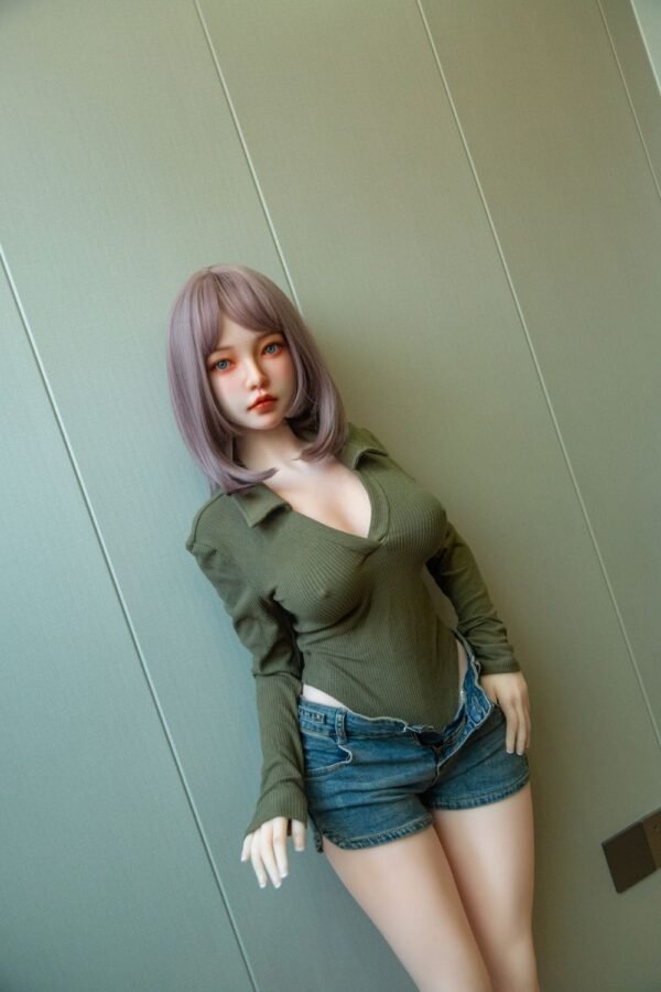 satin 148cm (4'10") 62 lbs (28kg) short hair tpe sex doll – petite asian beauty in green bodysuit (eu direct dispatch)