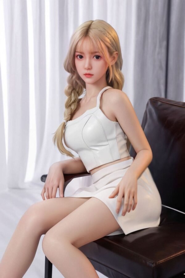 sela 157cm (5'2") 70 lbs (32kg) blonde tpe sex doll – asian beauty in white leather outfit (eu direct dispatch)