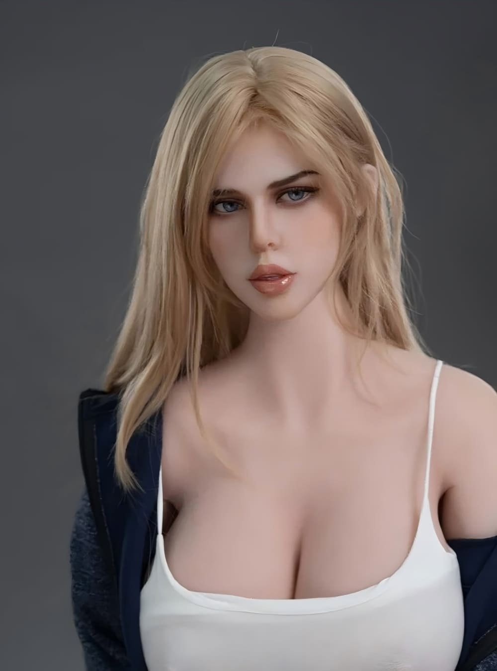 kaia 161cm (5'3") 106 lbs (48kg) blonde tpe sex doll – voluptuous caucasian beauty in white cami (eu direct dispatch)