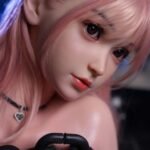 asia 157cm (5'2") 70 lbs (32kg) pink hair tpe sex doll – anime succubus cosplay in black leather (eu direct dispatch)