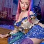 jinx 157cm (5'2") 70 lbs (32kg) pink hair tpe sex doll – anime fantasy cosplay beauty in sequined dress (eu direct dispatch)
