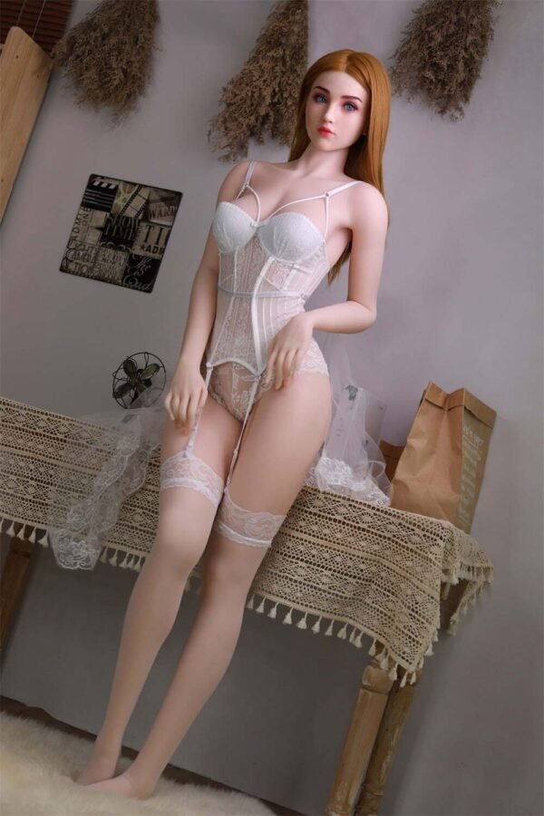 mika 157cm (5'2") 70 lbs (32kg) blonde tpe sex doll – slim western beauty in white lace corset (eu direct dispatch)