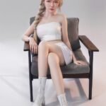 sela 157cm (5'2") 70 lbs (32kg) blonde tpe sex doll – asian beauty in white leather outfit (eu direct dispatch)