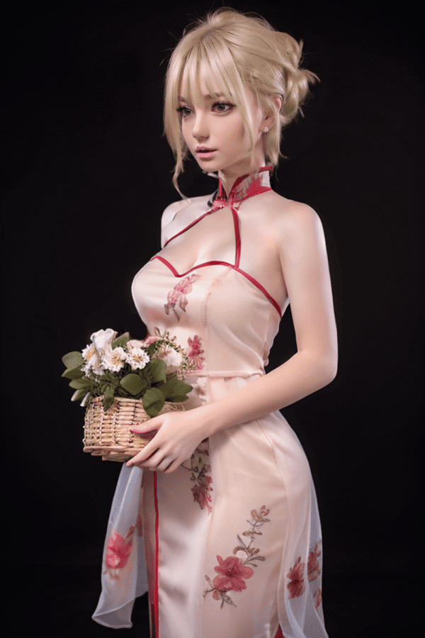 gala 140cm (4'7") 73 lbs (33kg) blonde tpe sex doll – petite caucasian beauty in pink dress (eu direct dispatch)