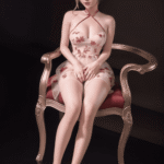Gala 140cm 33kg blonde hair petite Caucasian TPE sex doll pink dress EU warehouse stock