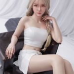 sela 157cm (5'2") 70 lbs (32kg) blonde tpe sex doll – asian beauty in white leather outfit (eu direct dispatch)