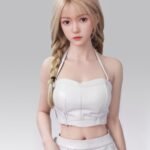 sela 157cm (5'2") 70 lbs (32kg) blonde tpe sex doll – asian beauty in white leather outfit (eu direct dispatch)