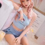 thea 140cm (4'7") 55 lbs (25kg) pink hair tpe sex doll – petite anime cosplay beauty in pastel blue set (eu direct dispatch)