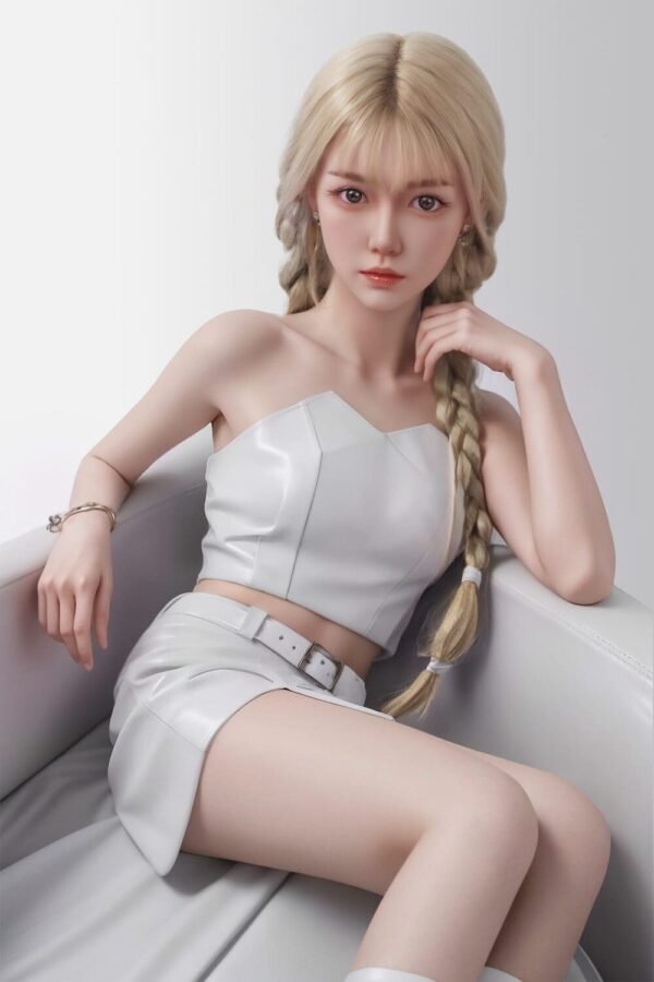 sela 157cm (5'2") 70 lbs (32kg) blonde tpe sex doll – asian beauty in white leather outfit (eu direct dispatch)