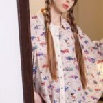trix 157cm (5'2") 70 lbs (32kg) brunette tpe sex doll – western beauty in oversized print shirt (eu direct dispatch)
