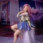 jinx 157cm (5'2") 70 lbs (32kg) pink hair tpe sex doll – anime fantasy cosplay beauty in sequined dress (eu direct dispatch)
