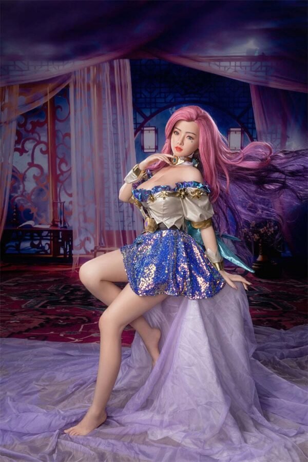 jinx 157cm (5'2") 70 lbs (32kg) pink hair tpe sex doll – anime fantasy cosplay beauty in sequined dress (eu direct dispatch)