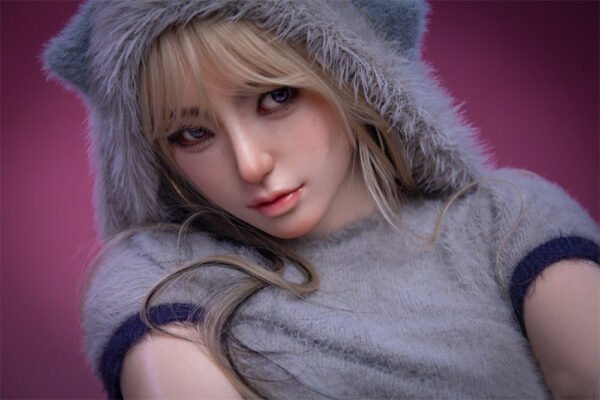 lux 157cm (5'2") 70 lbs (32kg) blonde tpe sex doll – anime catgirl cosplay in fuzzy hooded outfit (eu direct dispatch)