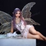mimi 148cm (4'10") 62 lbs (28kg) purple hair tpe sex doll – petite anime elf cosplay beauty in sequin dress (eu direct dispatch)