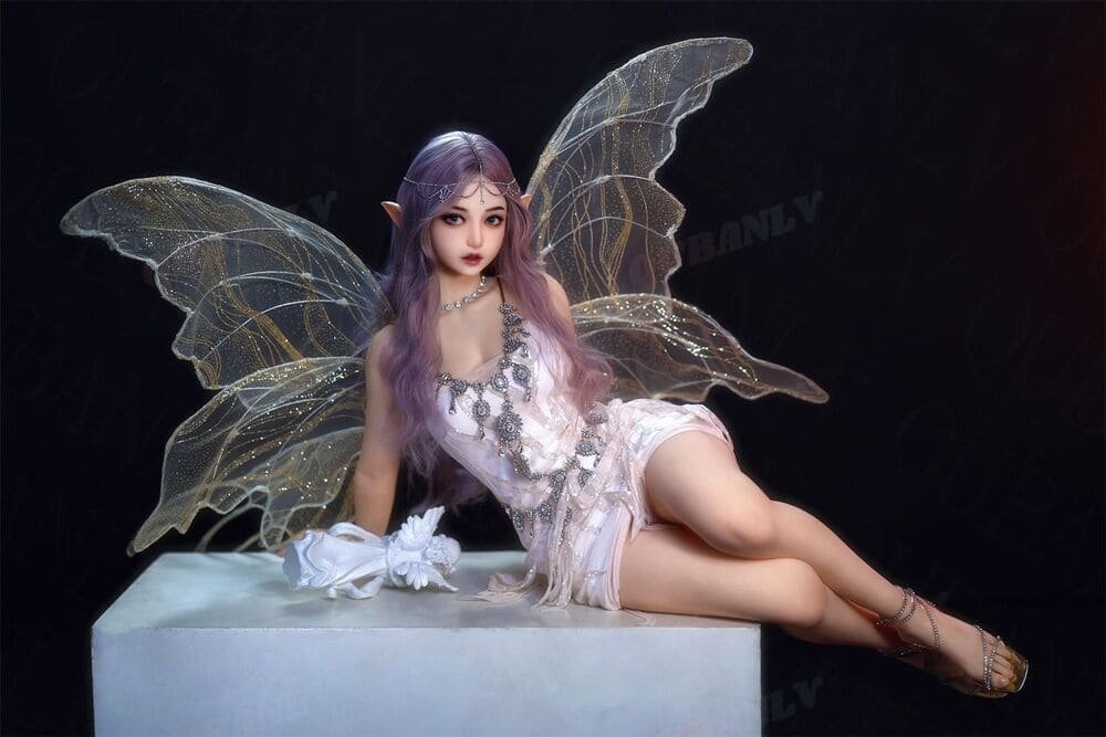 mimi 148cm (4'10") 62 lbs (28kg) purple hair tpe sex doll – petite anime elf cosplay beauty in sequin dress (eu direct dispatch)