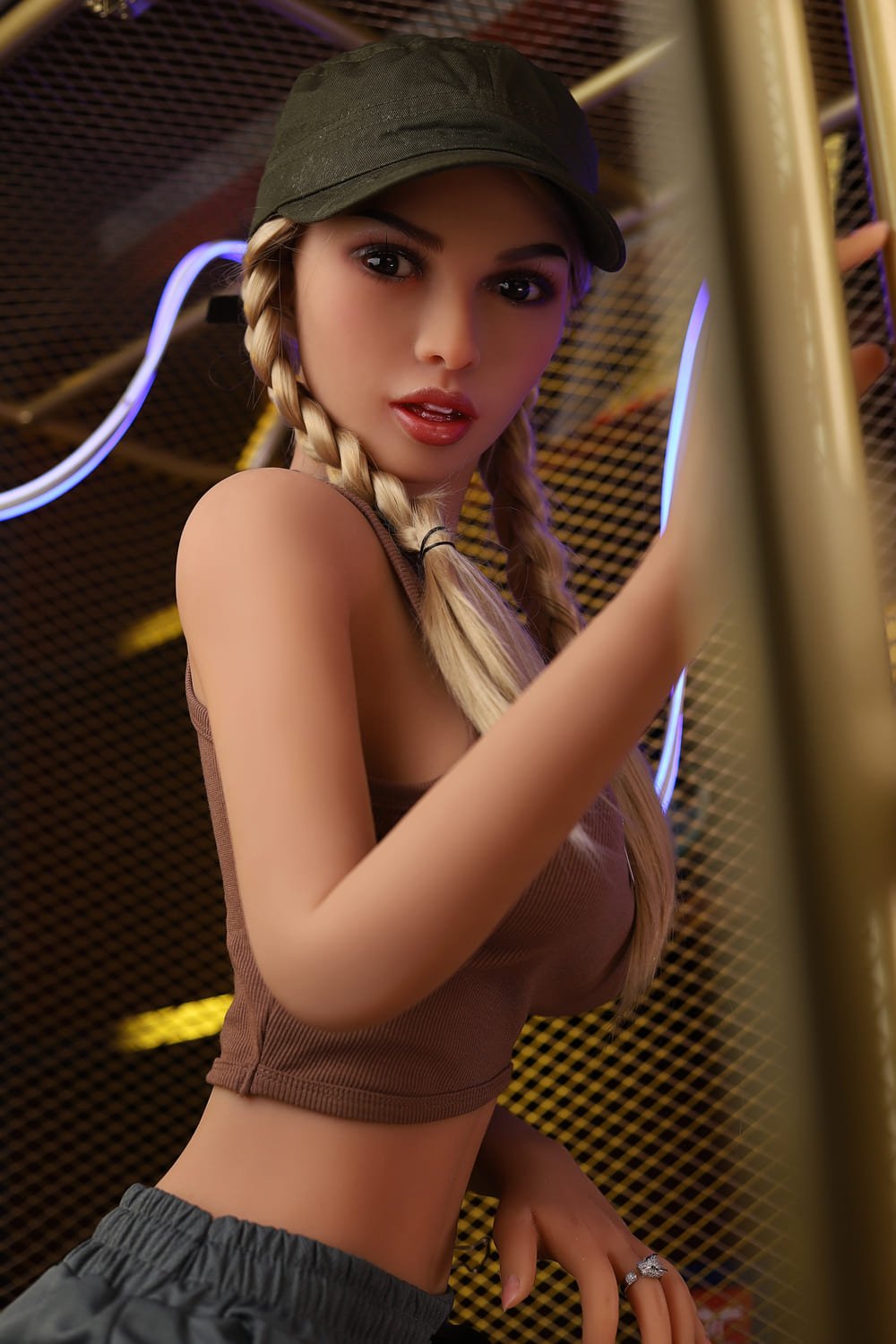 ade 158cm (5'2") 75 lbs (34kg) tan skin tpe sex doll – athletic western beauty in military streetwear (us direct dispatch)