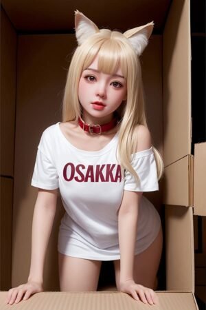Tara 166cm 33kg blonde hair anime cosplay Asian TPE sex doll white graphic tee EU warehouse stock