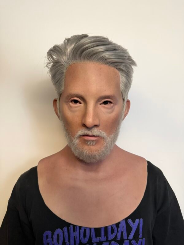 max ultra realistic male silicone mask with hair handcrafted lifelike headgear for cosplay, disguise & film fx (copy)