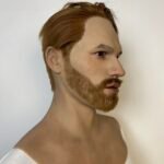 alex realistic male silicone mask with wavy hair & beard handcrafted lifelike headgear for cosplay, disguise & film fx (copy)
