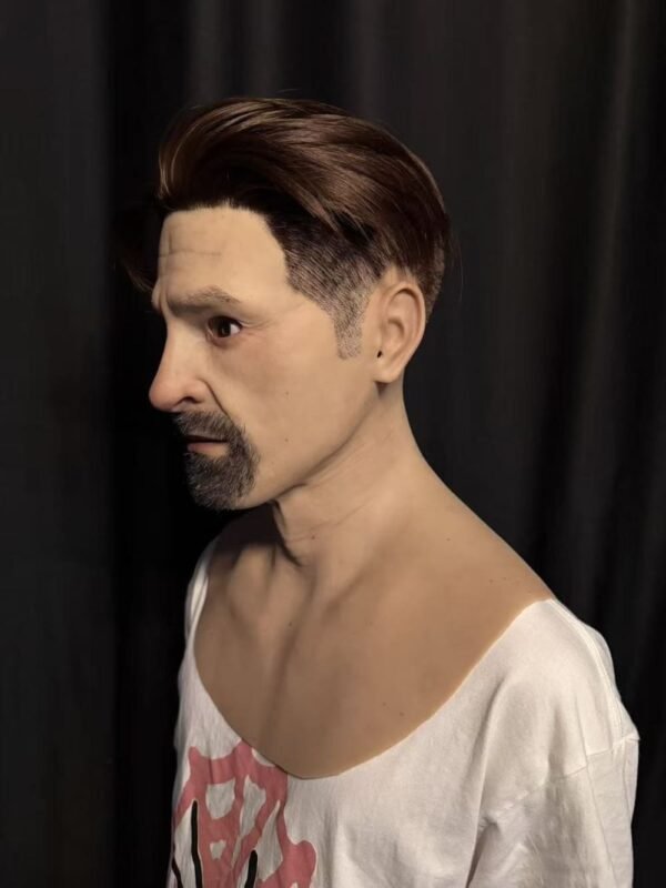 guy realistic bald middle aged male silicone mask with chest plate (copy)