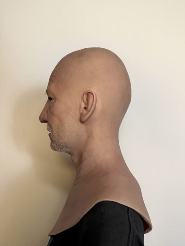 bob realistic elderly male silicone mask with grey hair & beard handcrafted mature man fx headgear for cosplay, disguise & film (copy)