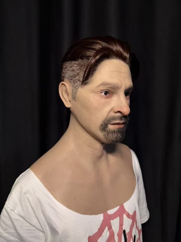 guy realistic bald middle aged male silicone mask with chest plate (copy)