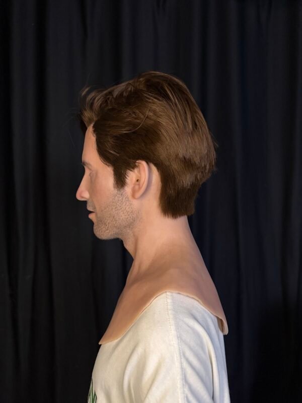 paul hyper realistic male silicone mask with brown hair & full beard for film fx & disguise (copy)