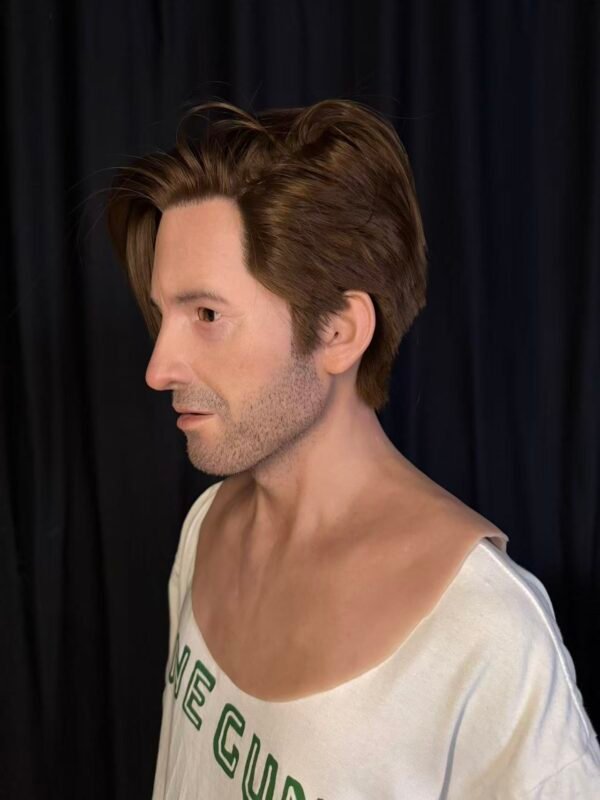 paul hyper realistic male silicone mask with brown hair & full beard for film fx & disguise (copy)