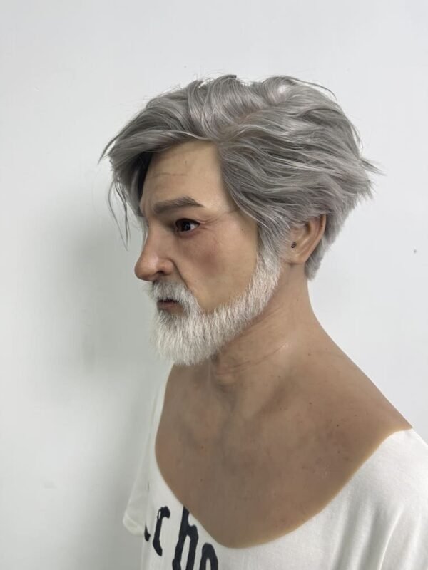 roy realistic bald old man silicone mask with wrinkles & chest plate (copy)