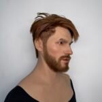 paul hyper realistic male silicone mask with brown hair & full beard for film fx & disguise (copy)